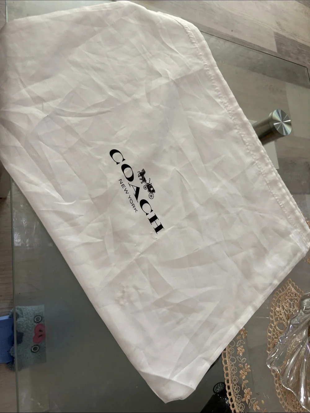 coach large, dusty white bag